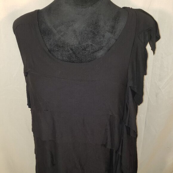 Alfani Black Ruffled Mini Dress/Long Tunic XL - Picture 2 of 5